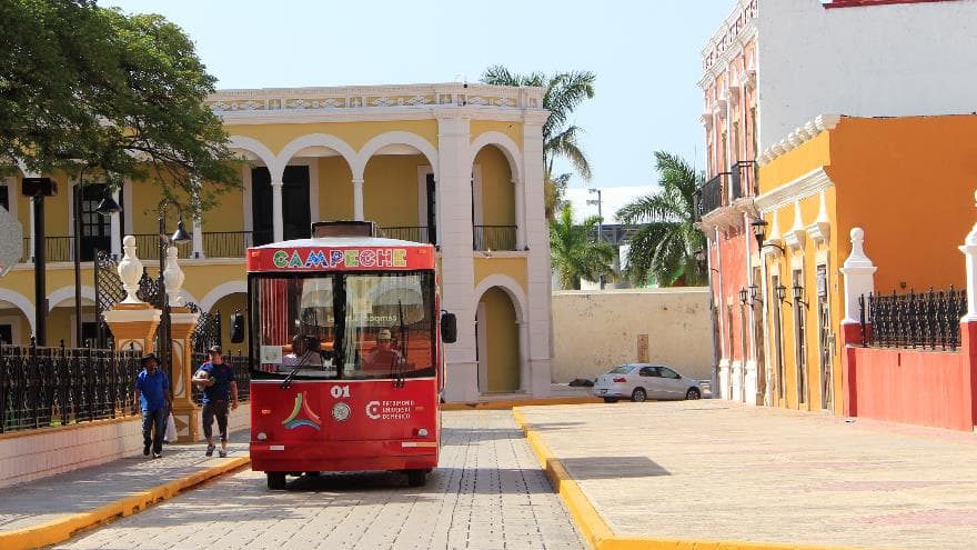 campeche, tranvias de la ciudad, paseo, tour